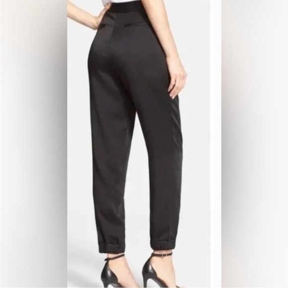 Kate Spade Tuxedo Style Black Viscose Jogger Pants Slacks Size 6 Night Out - Picture 2 of 13